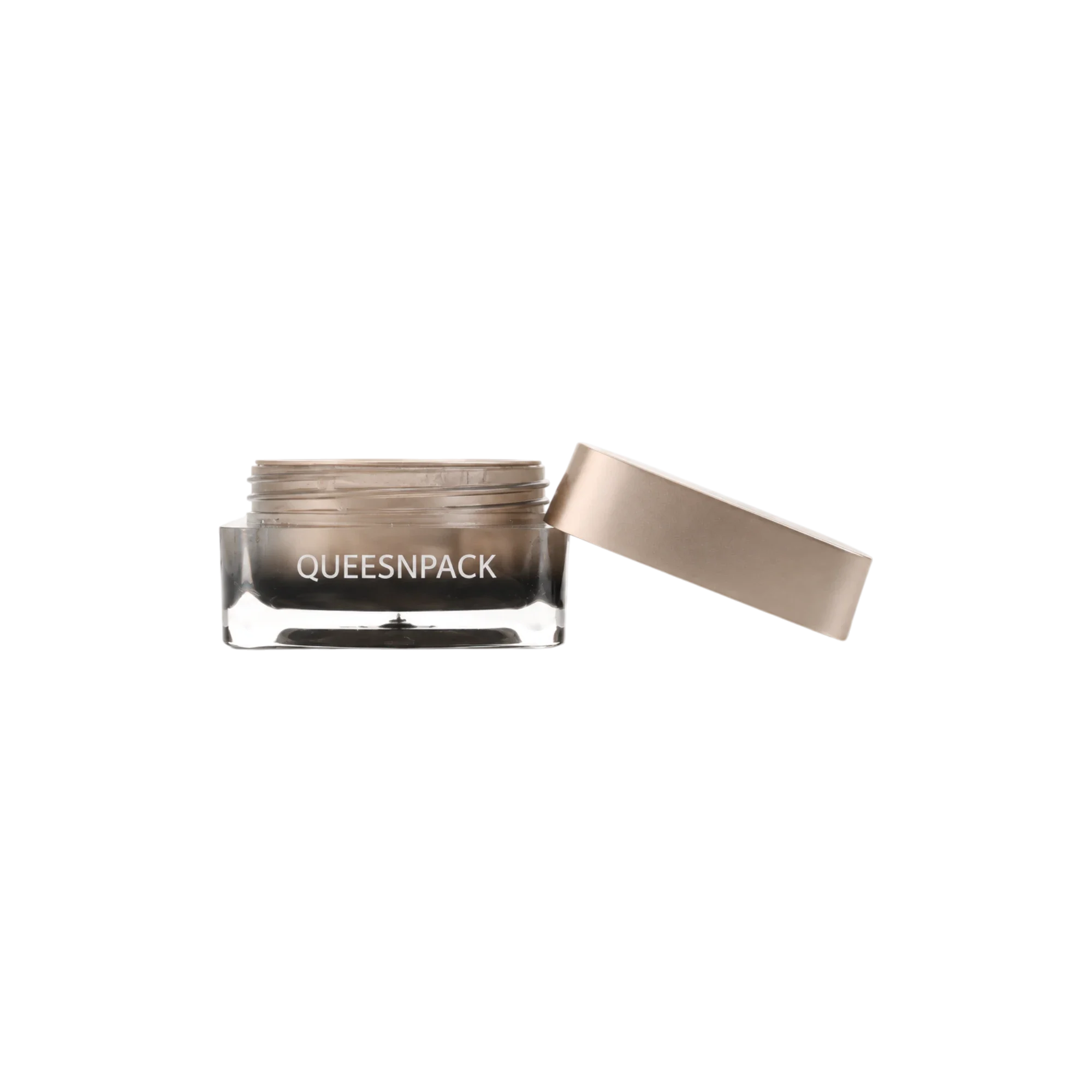 Queens Packaging Co., ltd.  0.17oz / 5ml Acrylic Double-Wall Low-Profile Mini Square Cream Jar with PP Inner Jar & Flush Closure
