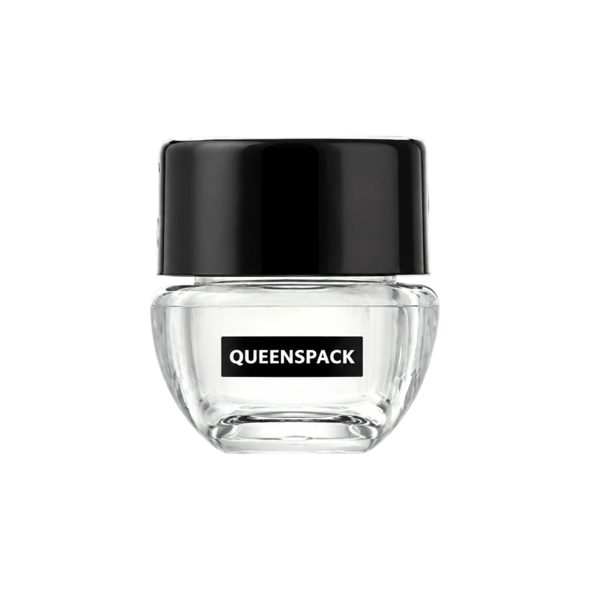 Queens Packaging Co., ltd. 0.1oz / 3ml Clear AS Round Cosmetic Sampling Jar & ABS Threaded Closure