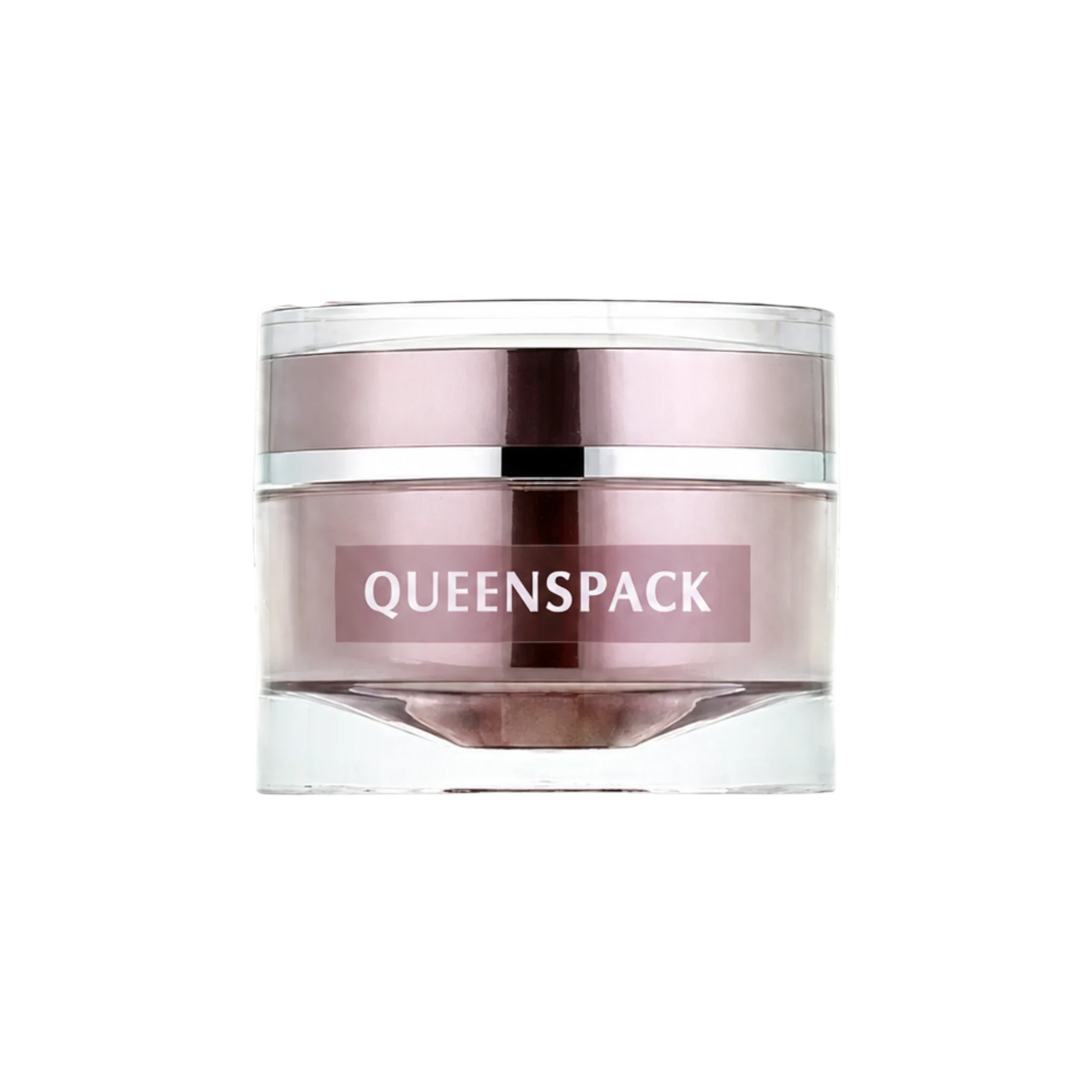 Queens Packaging Co., ltd. 1.7oz / 50ml Acrylic Double-Wall Straight Sided Cream Jar with Diamond-Cut Detail Closure & PP Sealing Disc