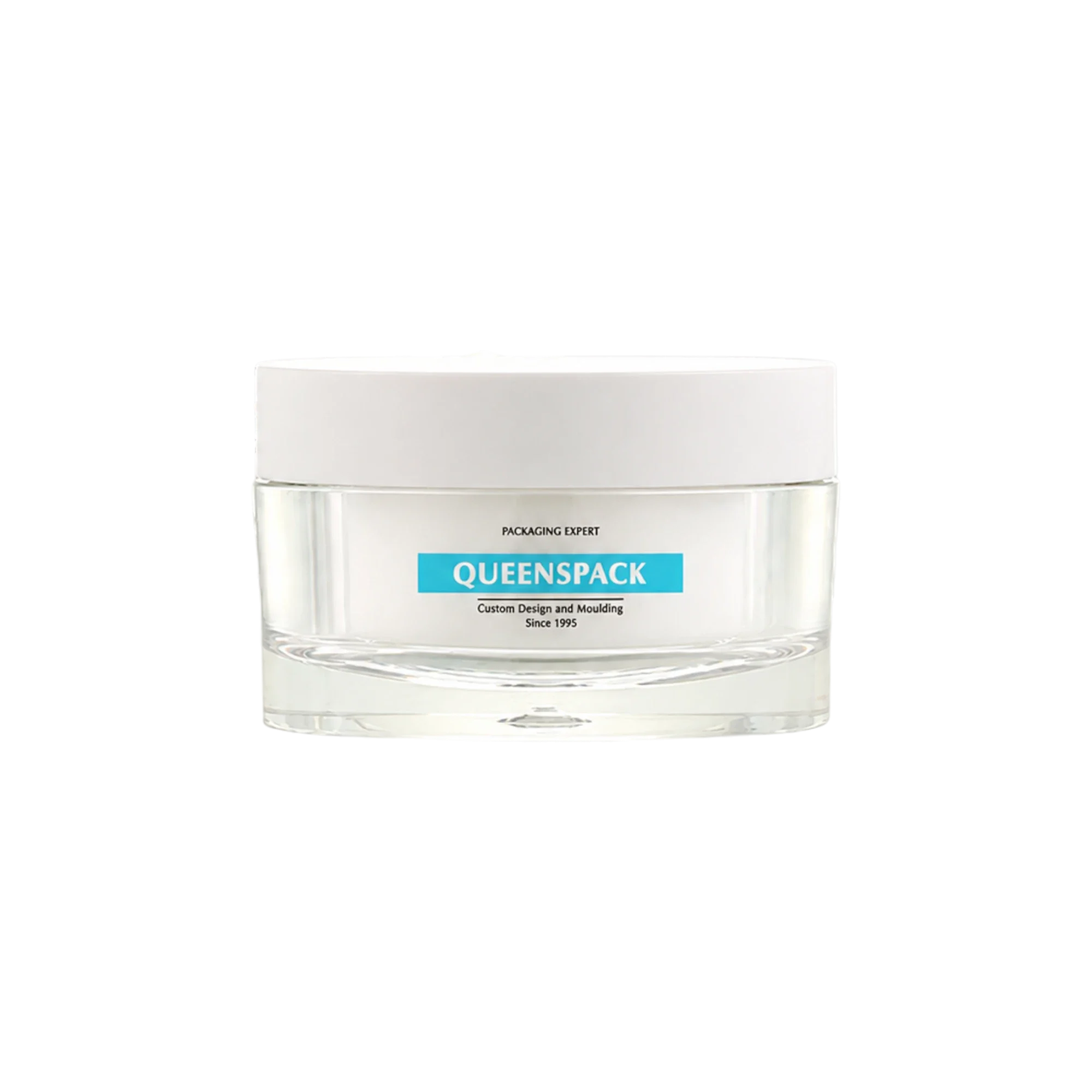 Queens Packaging Co., ltd.  1.7oz / 50ml Acrylic Double-Wall Straight Sided Cream Jar with Flush ABS Closure & PE Sealing Disc