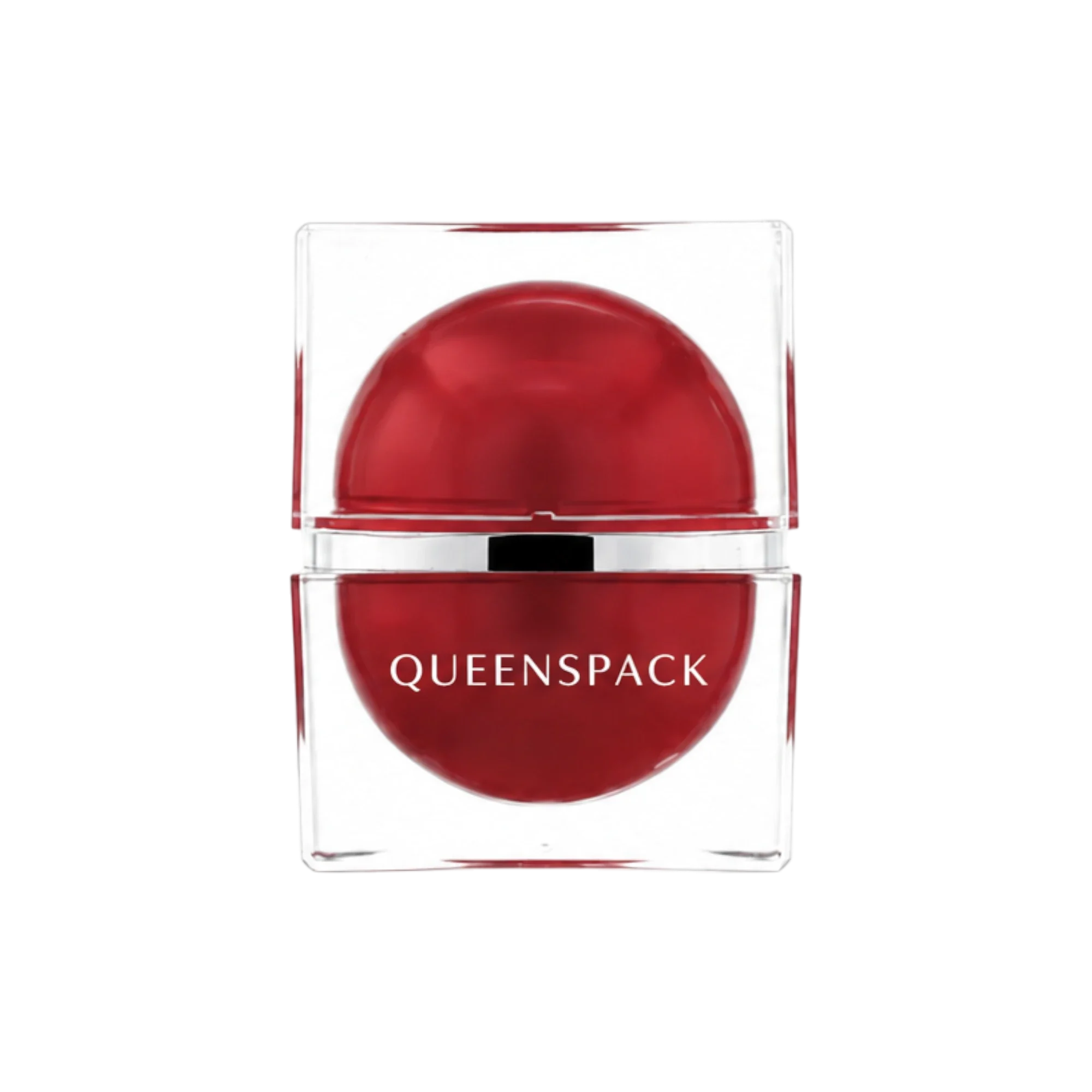 Queens Packaging Co., ltd. 1oz / 30ml Acrylic Double-Wall Square Cream Jar with Clear Outer Wall, Spherical Inner PP Jar & PE Sealing Disc