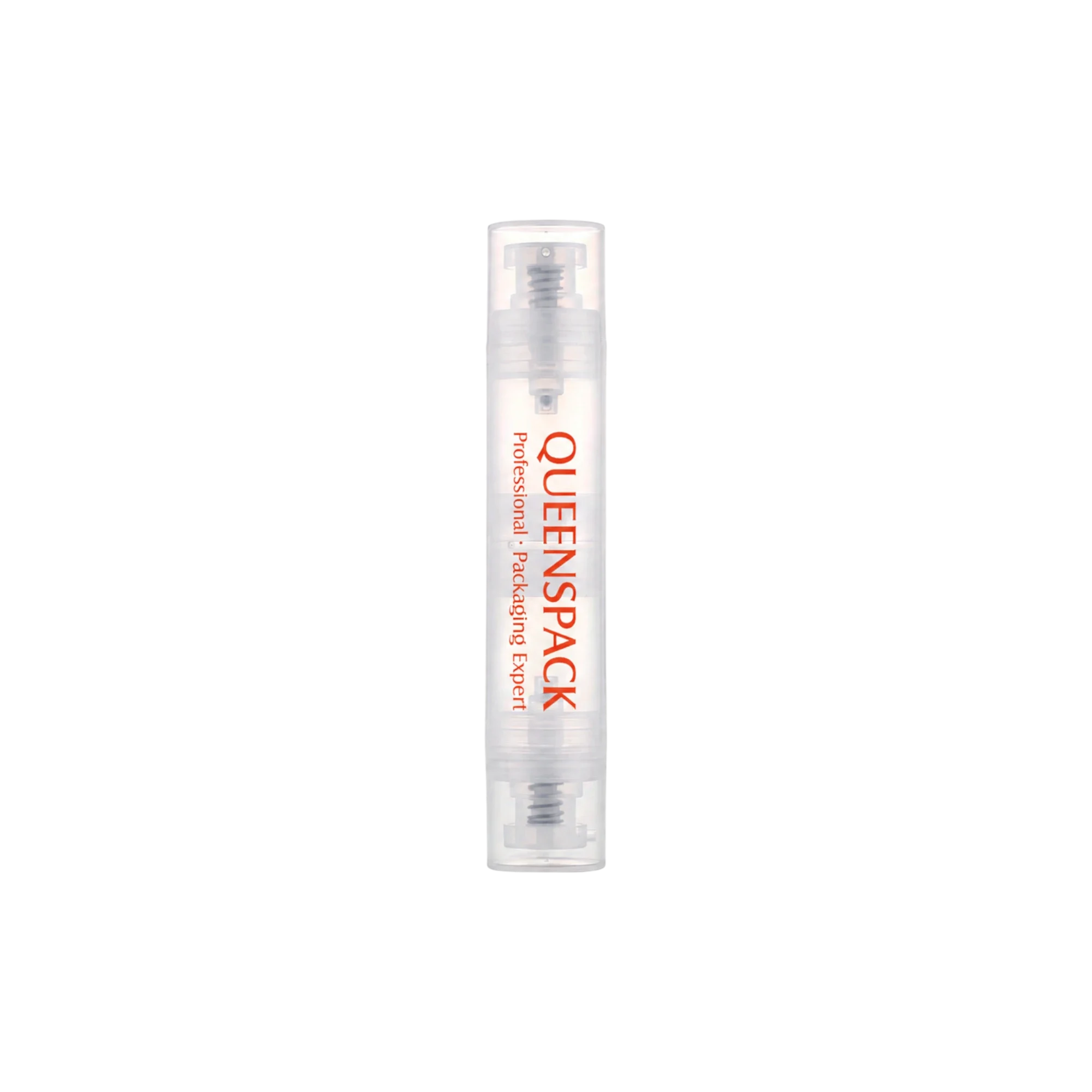 Queens Packaging Co., ltd. 2x15ml / 0.51oz PP Slim Cylinder Dual-Ended Two Chamber Airless Pump Bottle, 0.22cc Dosage