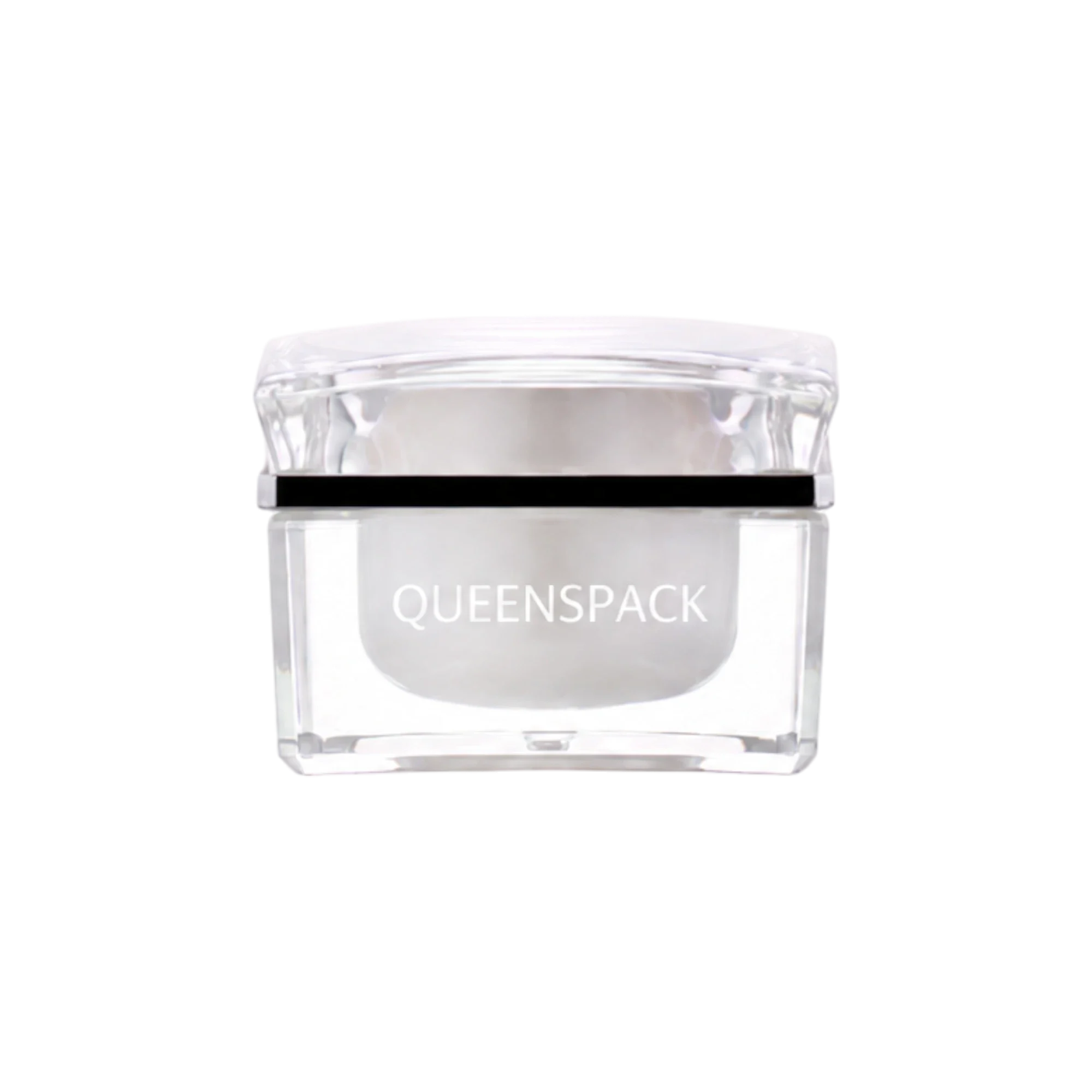 Queens Packaging Co., ltd. 1oz / 30ml Acrylic Double-Wall Straight Sided Cream Jar with Matching Acrylic Cap & PE Sealing Disc
