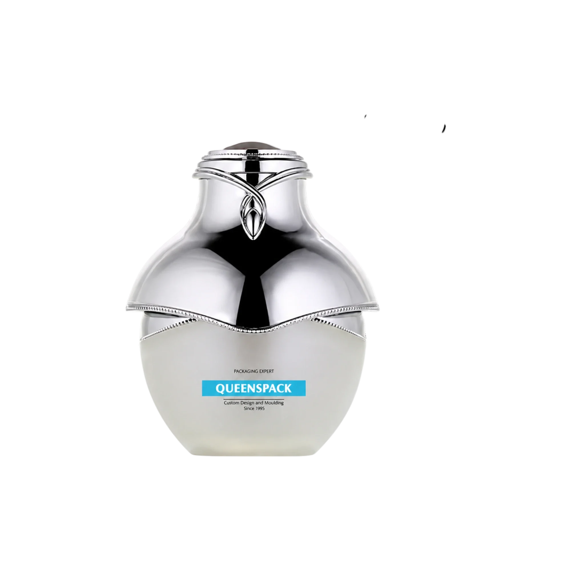 Queens Packaging Co., ltd. 1.7oz / 50ml Acrylic Double-Wall Round Cream Jar with Decorative Jewel Topped ABS Closure & PP Inner Jar