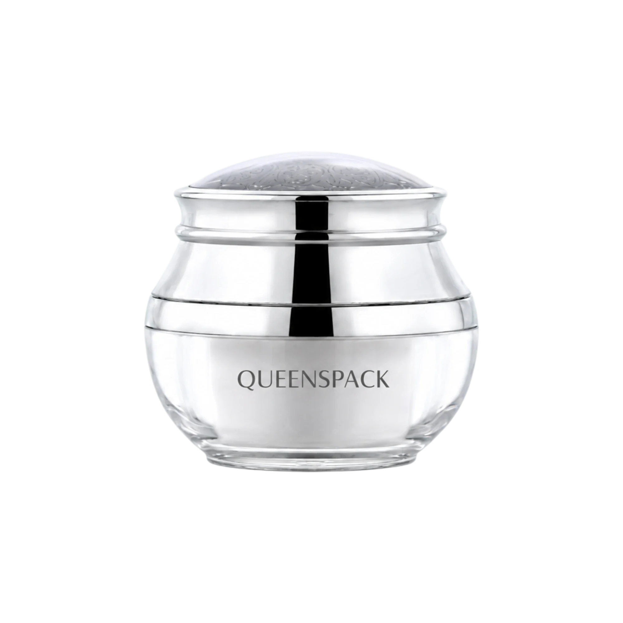 Queens Packaging Co., ltd.  1.7oz / 50ml Acrylic Double-Wall Round Cream Jar with Decorative Jewel-Topped ABS Closure & PP Inner Jar