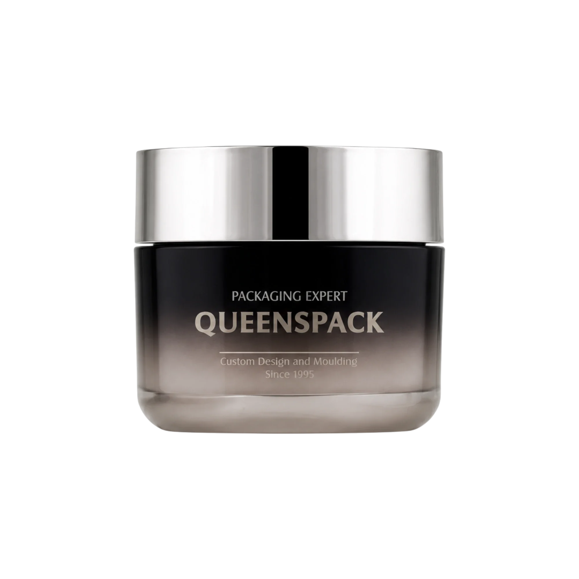 Queens Packaging Co., ltd.  1.7oz / 50ml Acrylic Double-Wall Straight Sided Cream Jar with Flush Metallized ABS Closure, PP Inner Jar & PP Sealing Disc