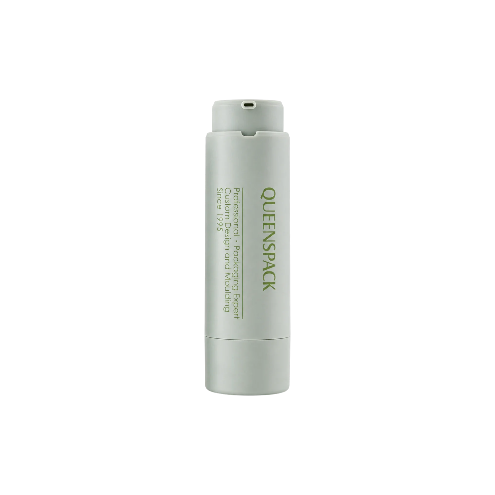 Queens Packaging Co., ltd. 1oz / 30ml Refillable ABS Cylinder Airless Pump Bottle with Retractable ABS Pump & PP Inner Bottle, 0.24cc Dosage