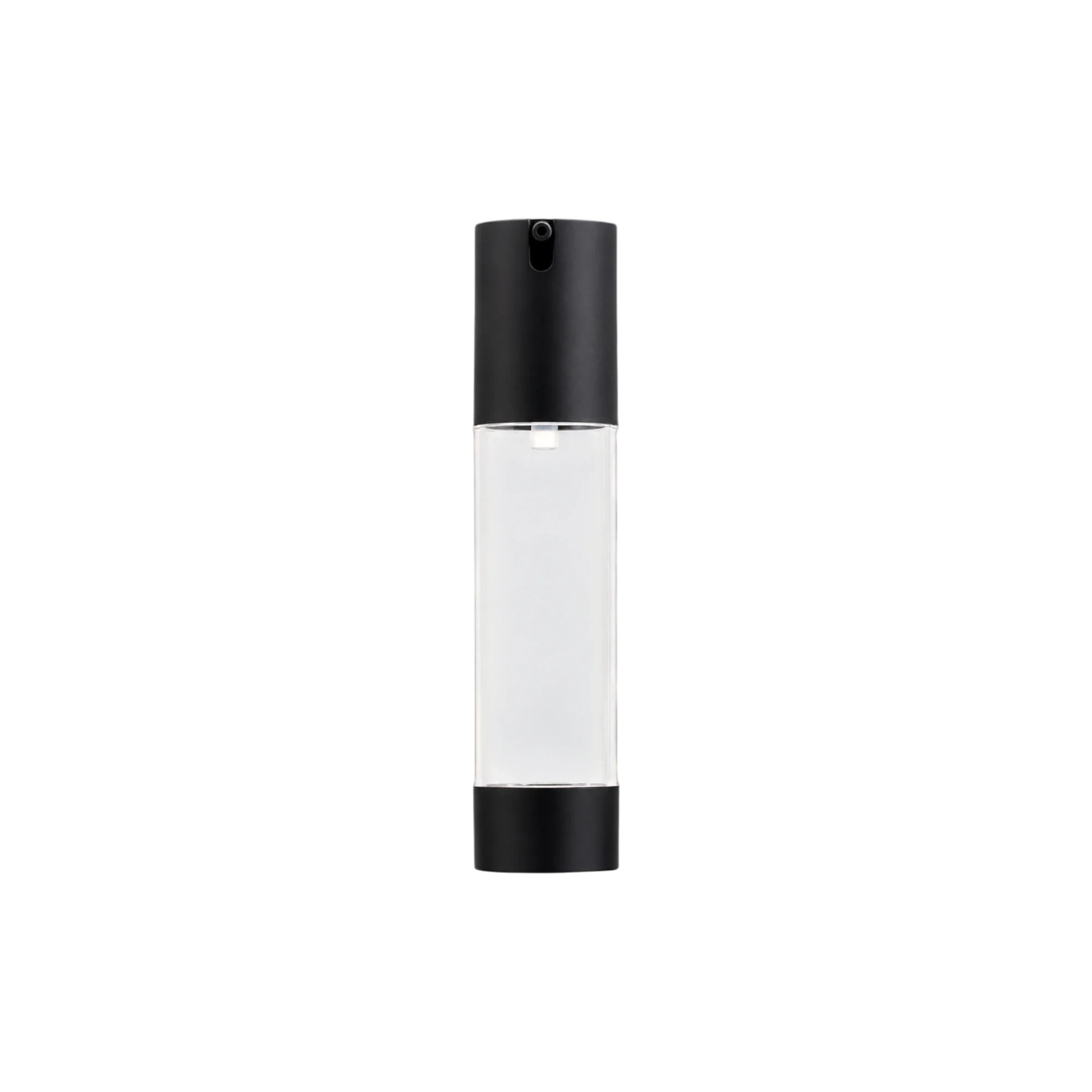 Queens Packaging Co., ltd. 1.7oz / 50ml AS Cylinder Airless Pump Bottle with Integrated Recessed Pump, 0.2cc Dosage