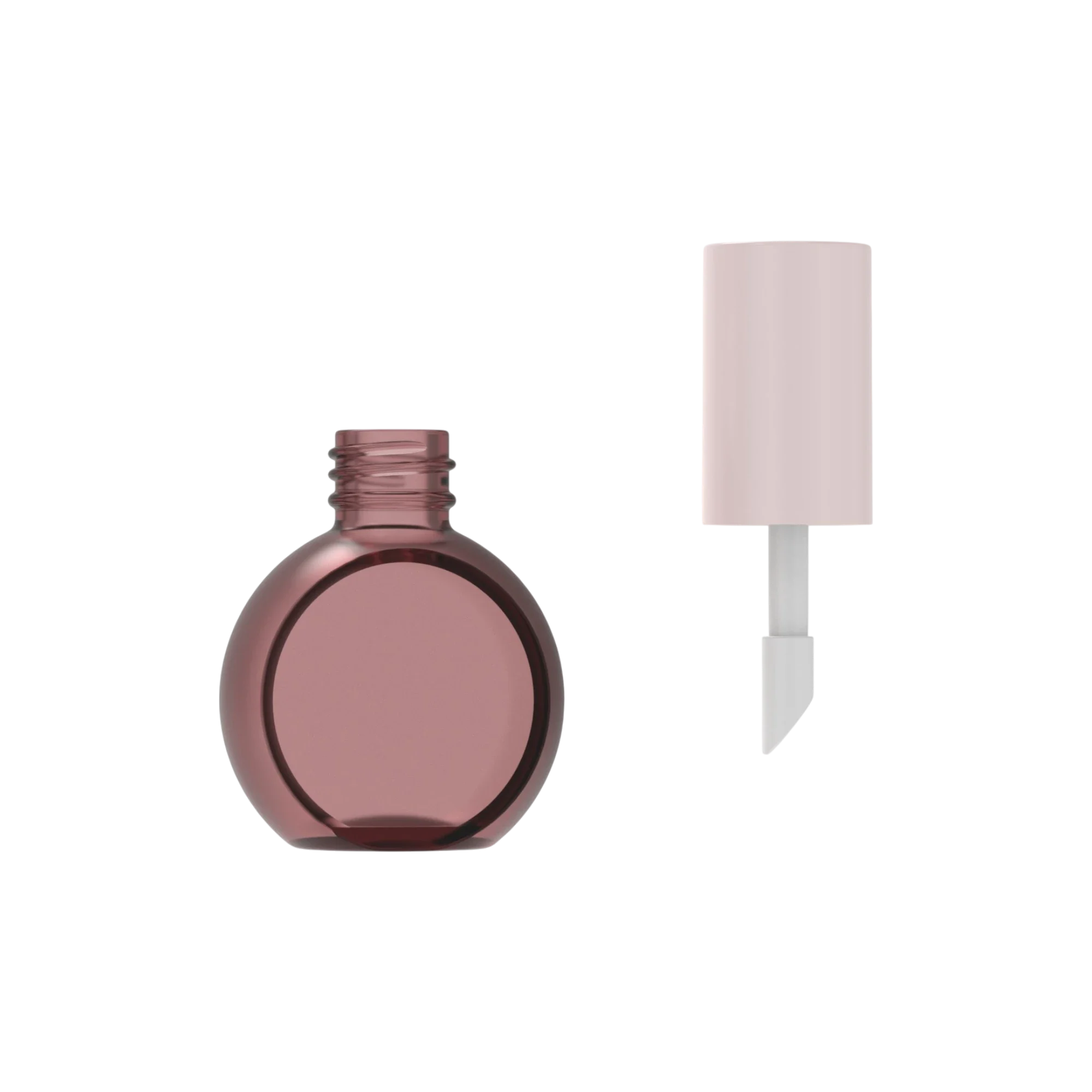 Hangzhou Ecopack Technology Co., Ltd 0.2oz / 6ml Glass Orb-Shaped Lip Gloss Bottle with PETG Cap & Classic Doe Foot Applicator