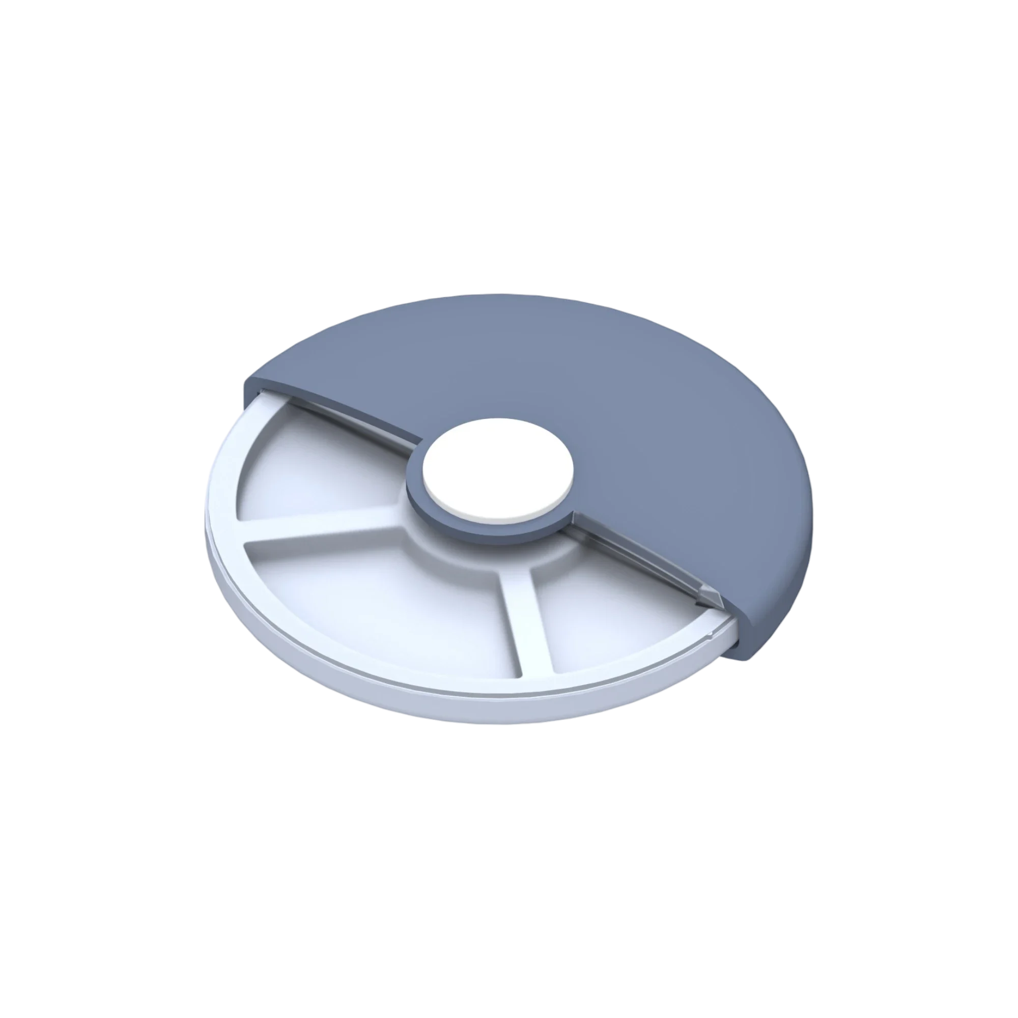 Hangzhou Ecopack Technology Co., Ltd 6g 3-Pan Round AS & ABS Wheel Eyeshadow Palette with Rotating Body & Pie-Wedge Pans