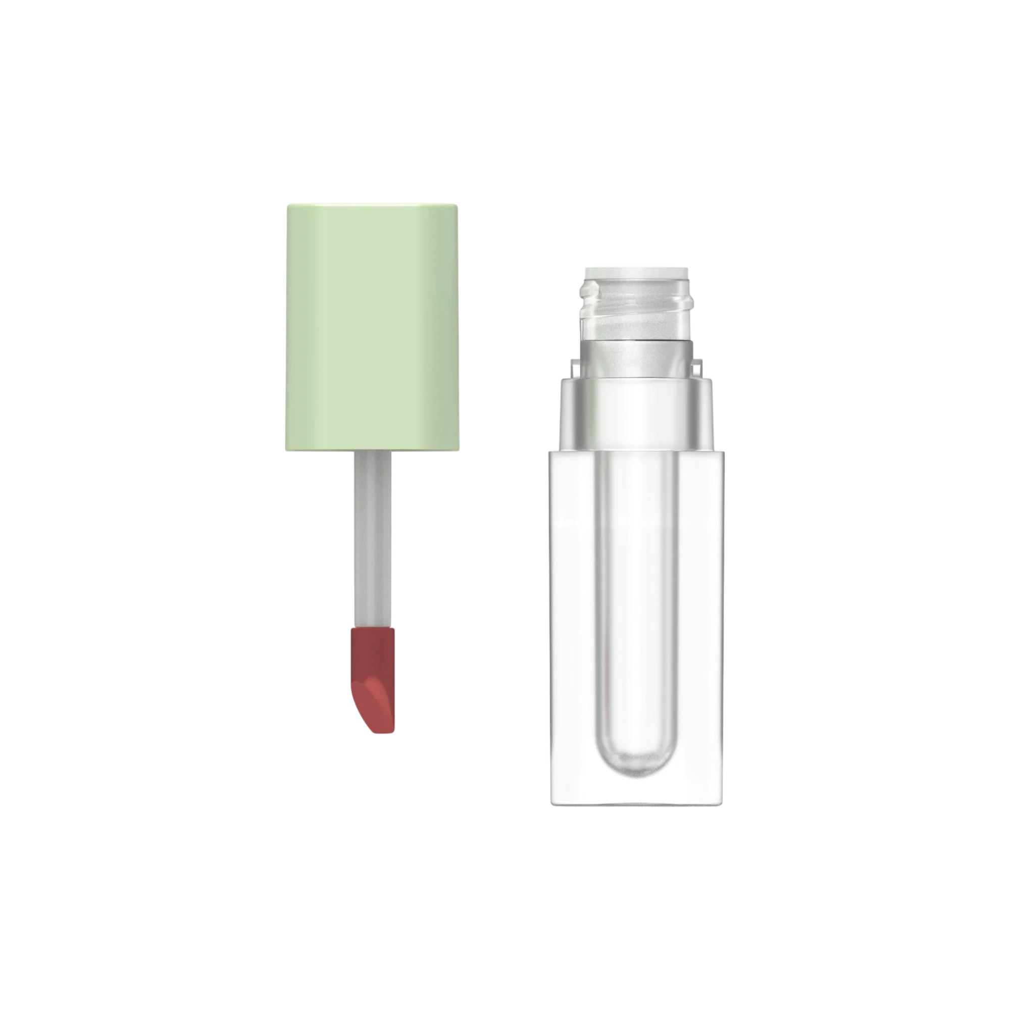 Hangzhou Ecopack Technology Co., Ltd 0.09oz / 2.7ml PETG Square Thick-Walled Lip Gloss Tube with Classic Doe Foot Applicator