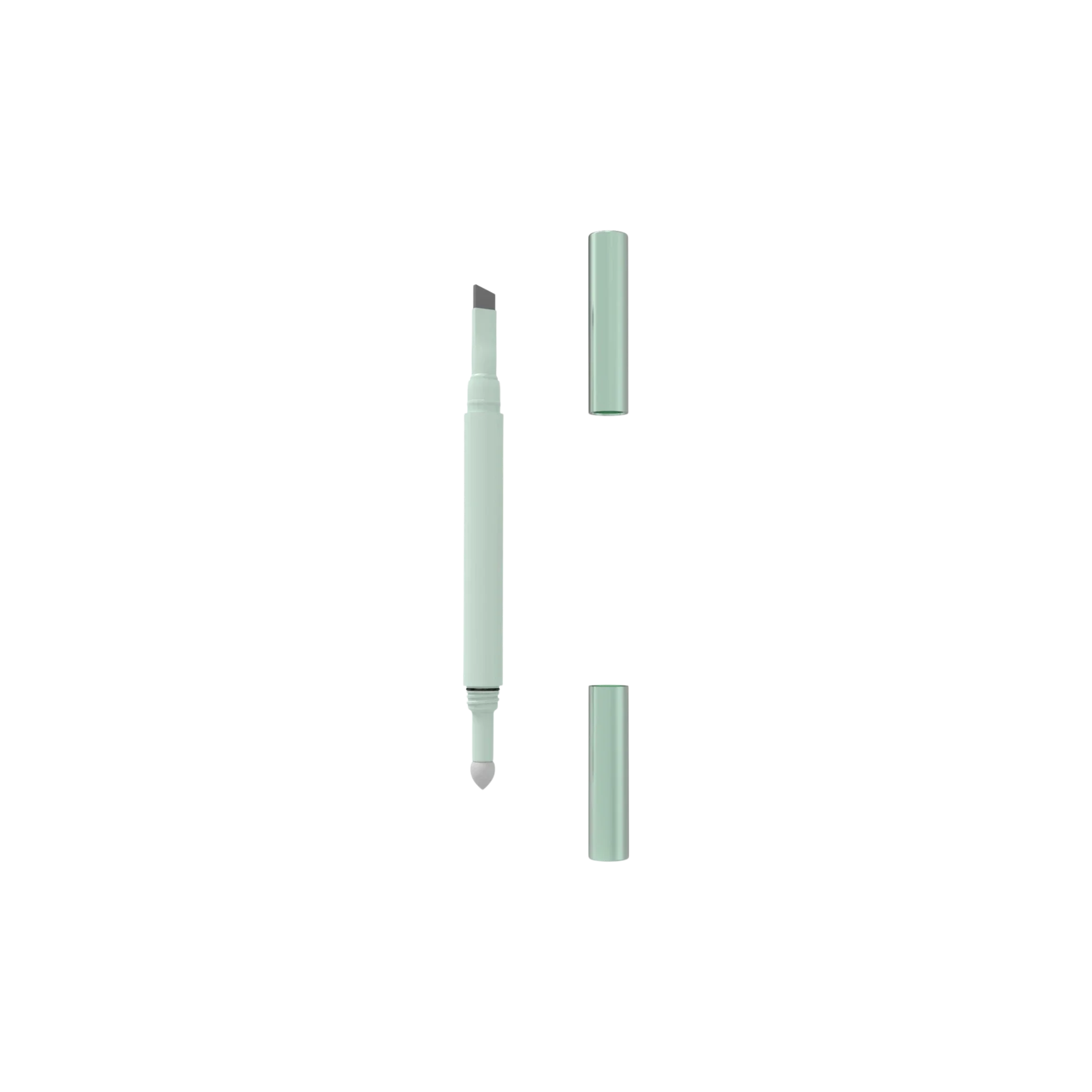 Hangzhou Ecopack Technology Co., Ltd 0.4ml ABS Dual-Ended Eyebrow Powder Pen with Fine Fiber Brush & Round Sponge Tip Applicator