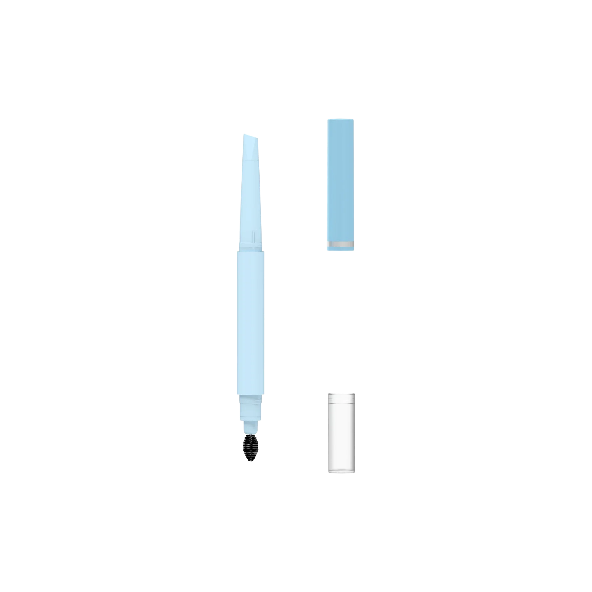 Hangzhou Ecopack Technology Co., Ltd ABS Slim Cylinder Dual-Ended Eyeliner & Brow Pencil with Twist-Up 4x3.5mm Tip and Teardrop Bristle Brush