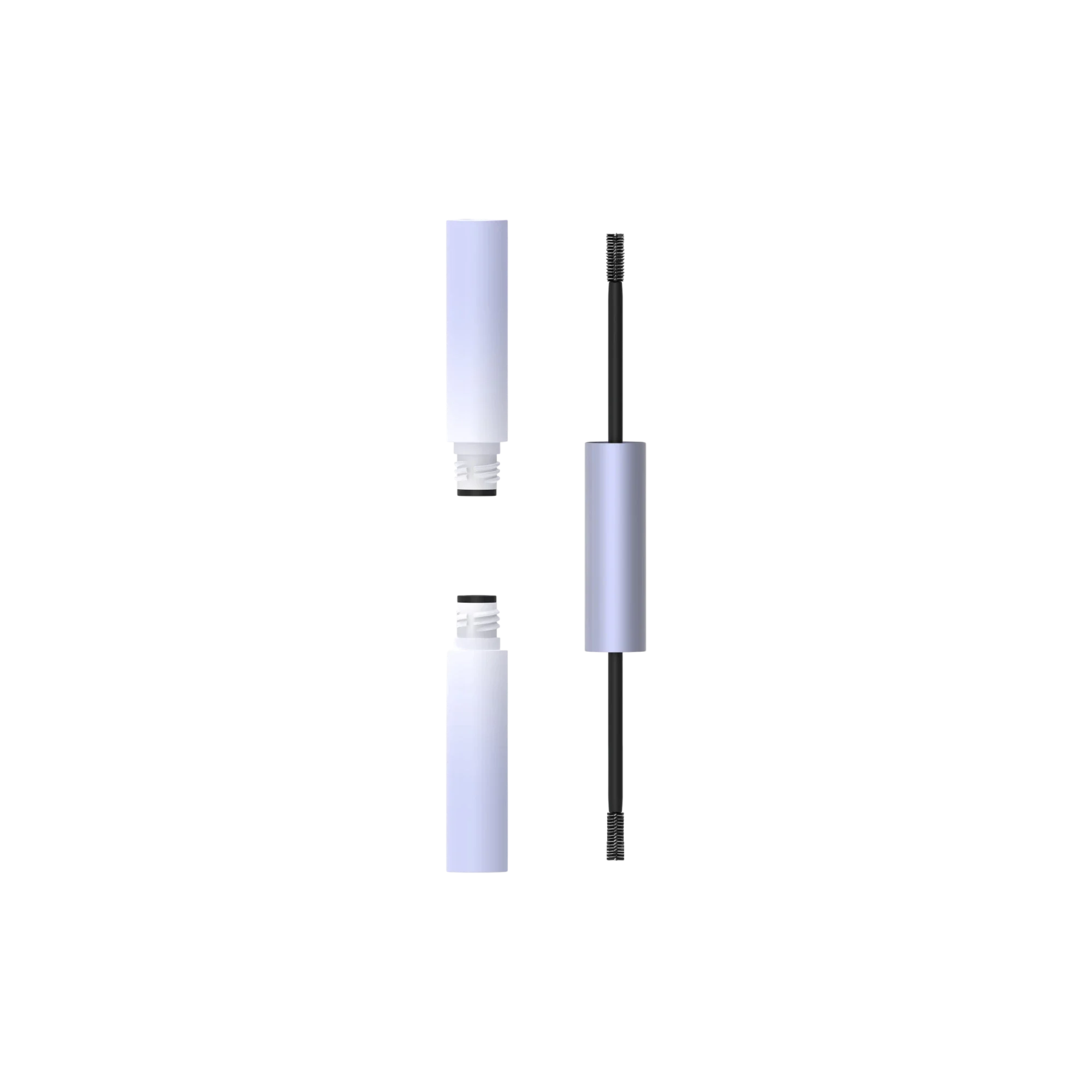 Hangzhou Ecopack Technology Co., Ltd 2x1ml / 0.03oz Cylinder PET Dual-Ended Mascara Tube with Aluminum Cap & PBT Bristle