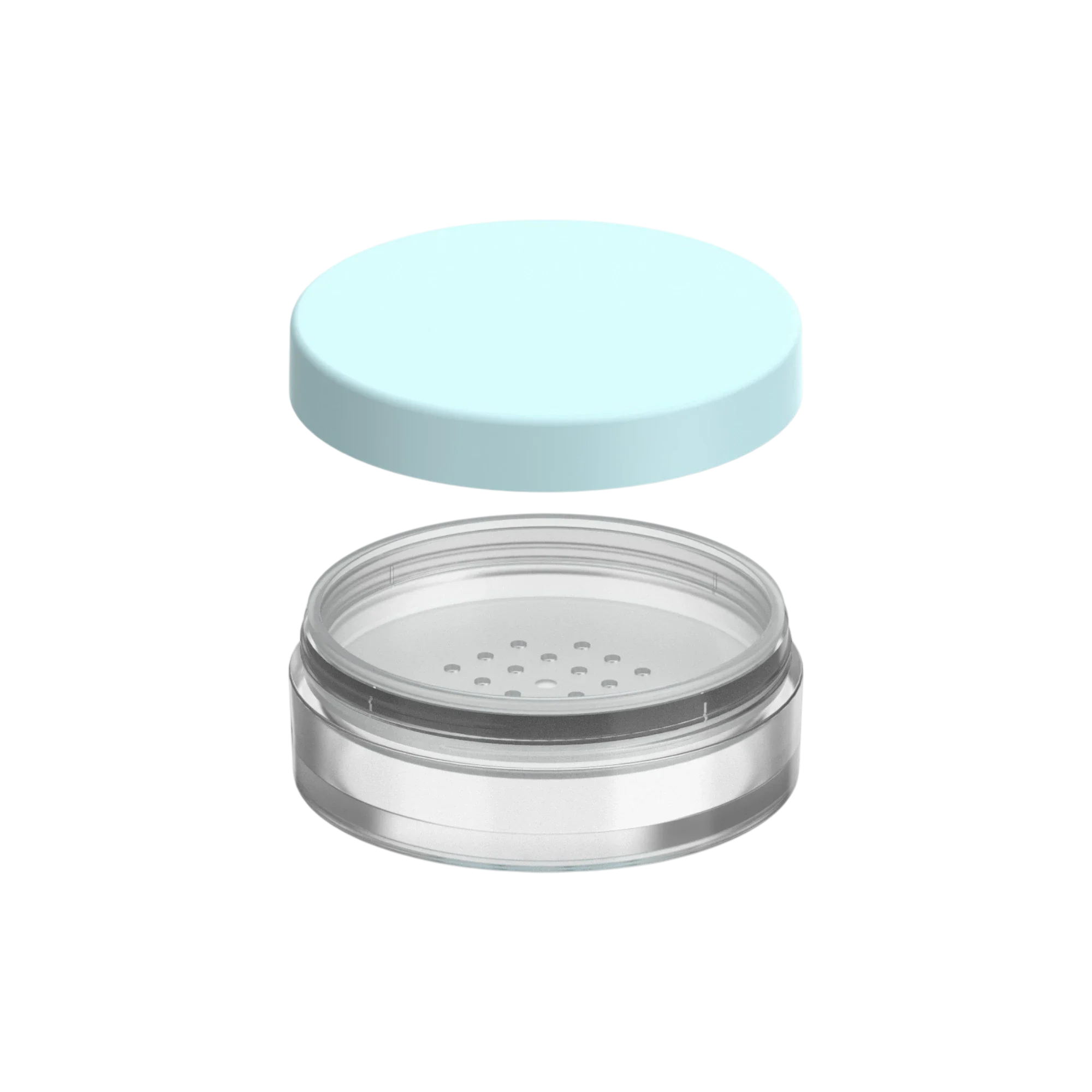 Hangzhou Ecopack Technology Co., Ltd 46g AS Straight Sided Loose Powder Sifter Jar with PP Sifter Insert & Flush PP Screw-On Cap