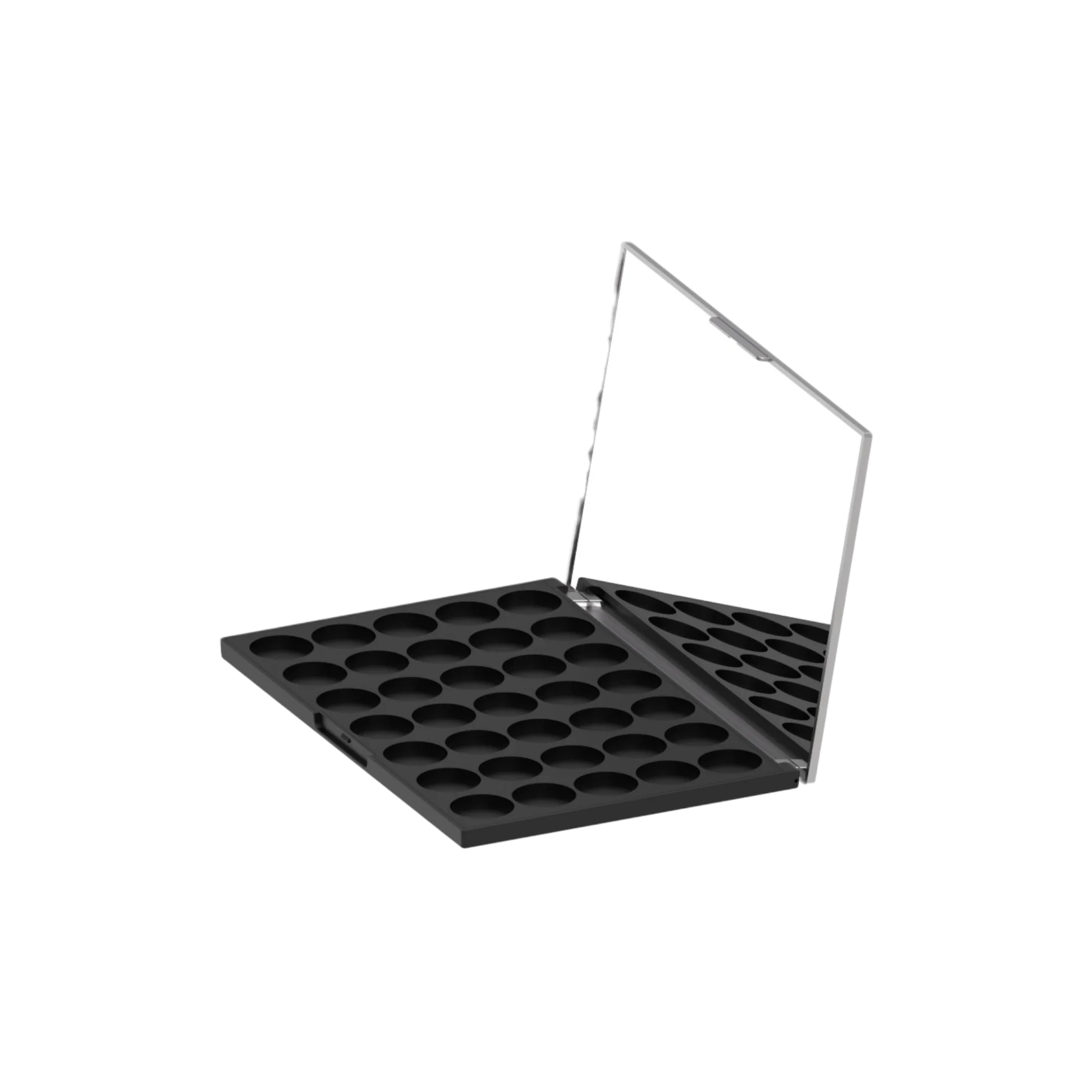 Hangzhou Ecopack Technology Co., Ltd 35-Pan Rectangular GPPS Eyeshadow Palette with Round Wells and Mirror