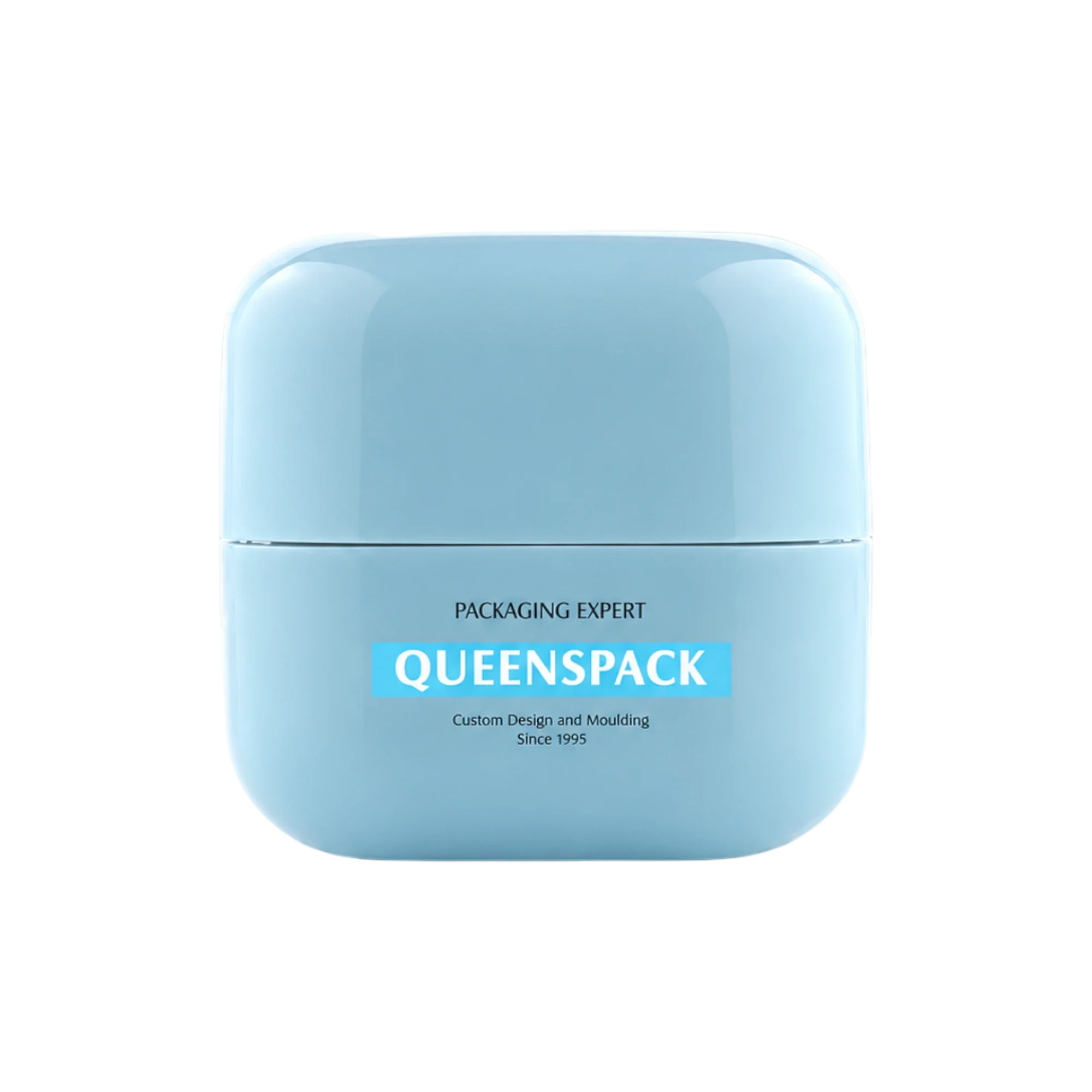 Queens Packaging Co., ltd. 3.4oz / 100ml PP Double-Wall Rounded Square Cream Jar with Flush Cap & PP Sealing Disc