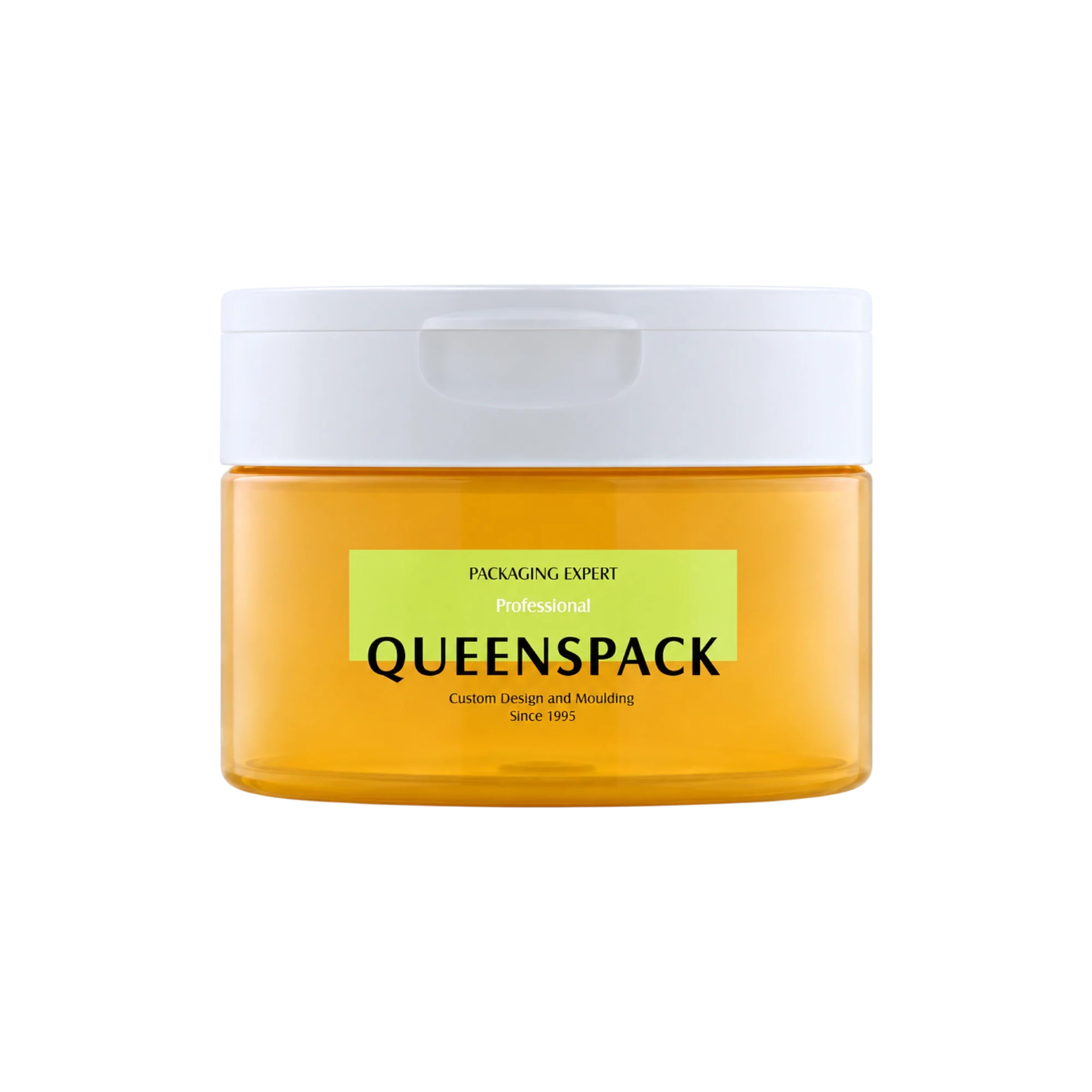 Queens Packaging Co., ltd. 9.5oz / 280ml PET Straight Sided Cosmetic Jar with Hinged Cap & Built-In Tweezers