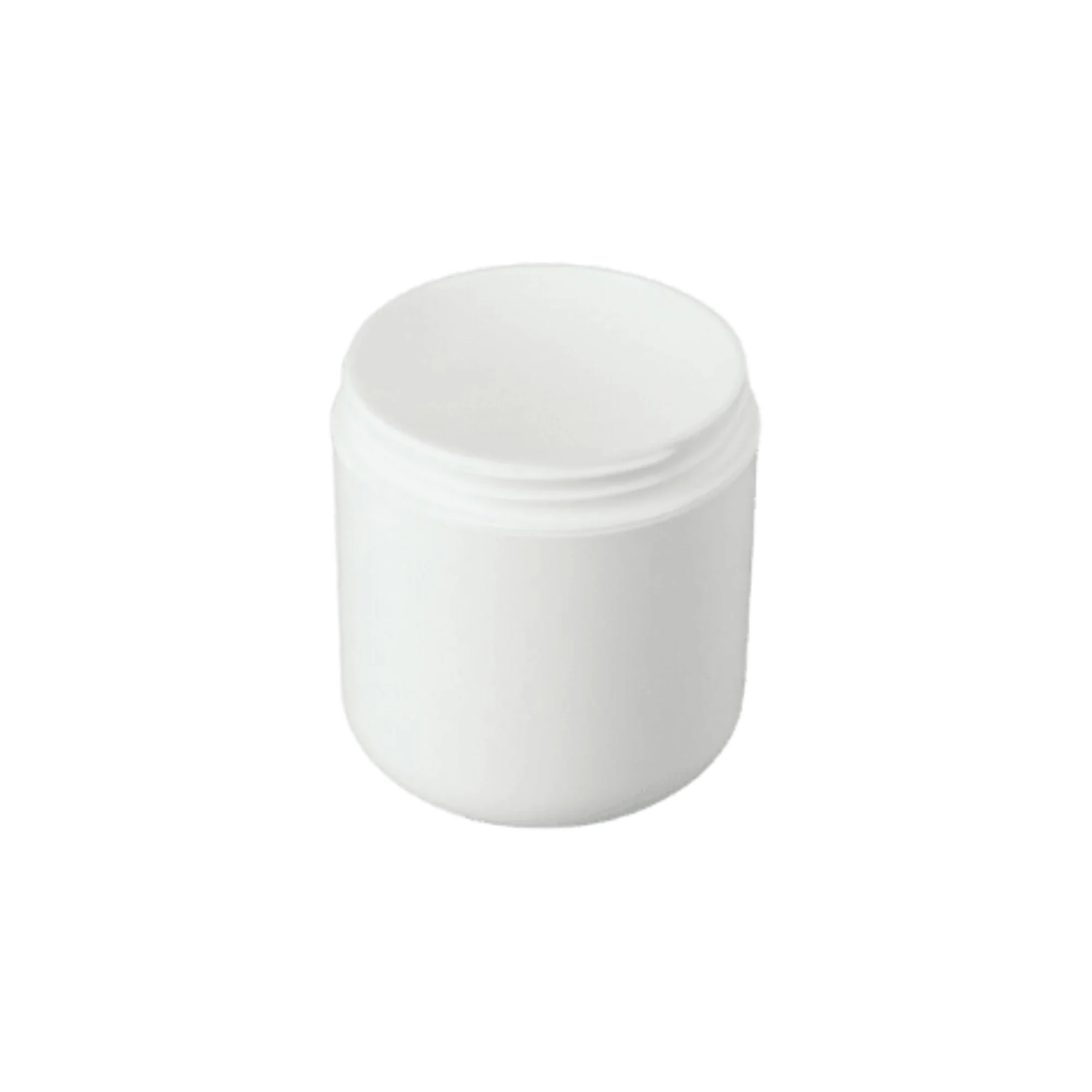 The image shows a clear, cylindrical container with a white screw-on lid. The product is the Mold-Rite Plastics 4.0oz PP Jar. The jar has a smooth, transparent body and a simple, clean design, suitable for holding various contents.
