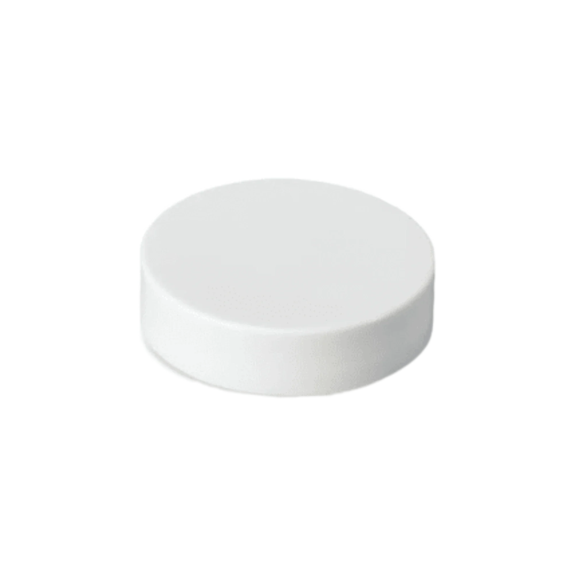 The image displays a Mold-Rite Plastics PP Threaded Closure 43-0-400-0 SS043. The product is a white plastic cap with a smooth, flat top and ribbed sides for better grip. It is specifically designed to fit a 43mm neck finish with a 400 thread. The cap is shown against a plain white background, highlighting its simple yet functional design.