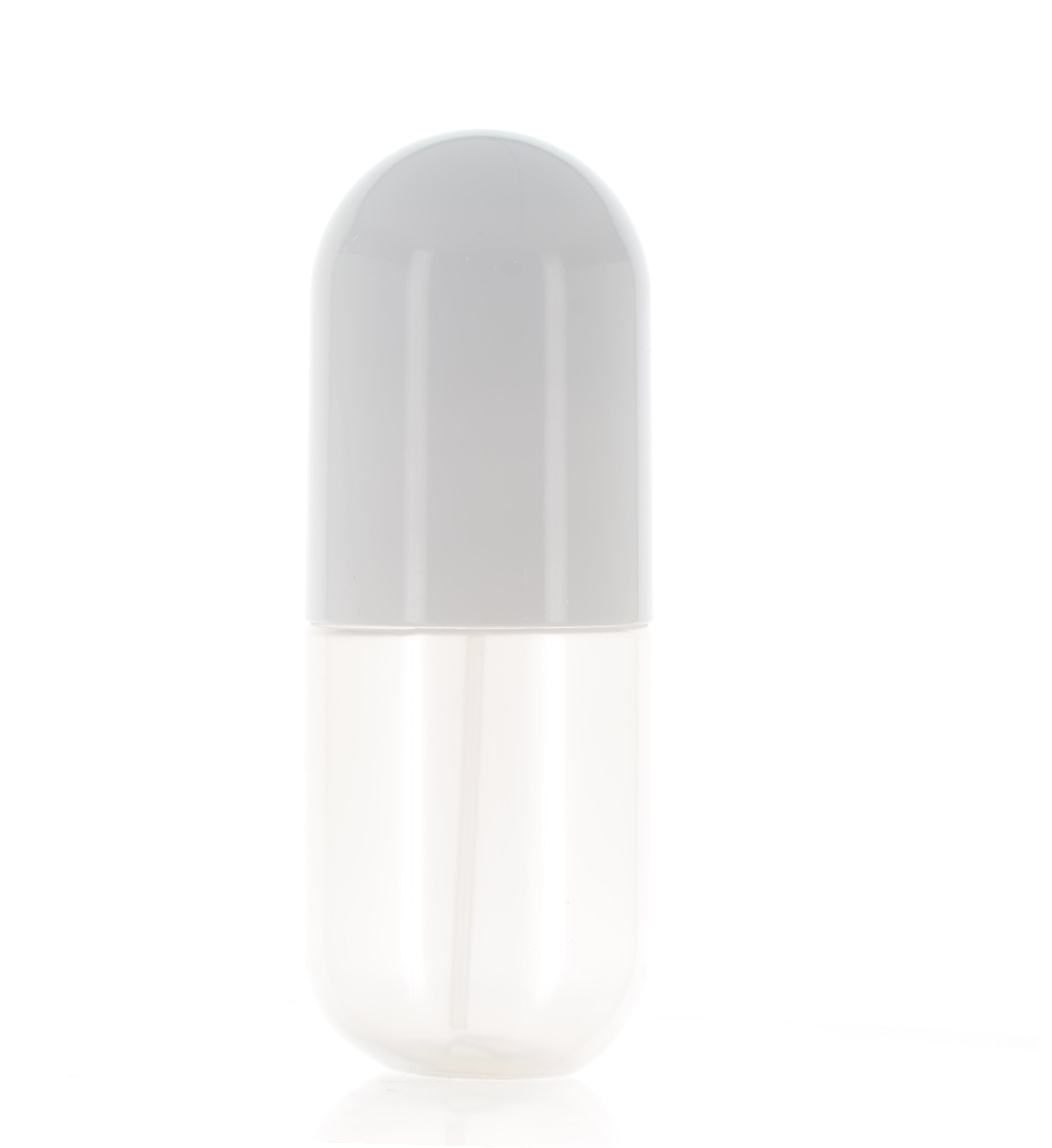 The image shows the APG Packaging 8.5oz PET Bottle (APG-230058). It is a clear, cylindrical plastic bottle with a smooth surface and a slightly curved shoulder leading to a standard neck suitable for attaching caps or pumps. The bottle is empty and stands upright against a plain, white background, showcasing its transparent design and versatile shape.