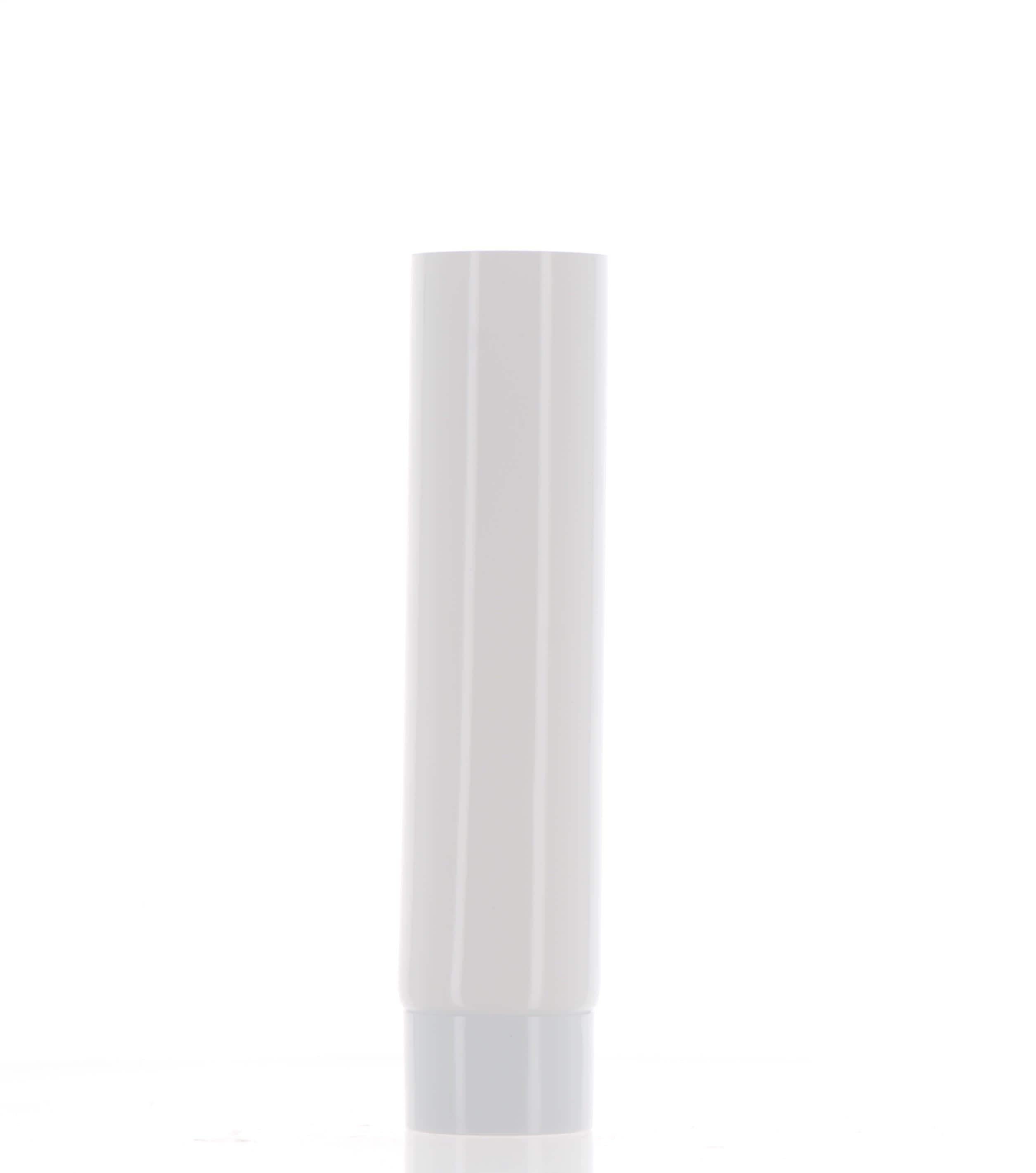 The image shows the APG Packaging 1.7oz Mixed Material Tube (APG-30TC). This product is a cylindrical tube with a smooth, glossy surface. It features a white screw-on cap at the top, which is slightly larger in diameter than the tube itself. The body of the tube appears to be a light, neutral color, possibly white or a very pale shade, with no visible branding or text. The tube is designed for holding and dispensing cosmetic or personal care products.