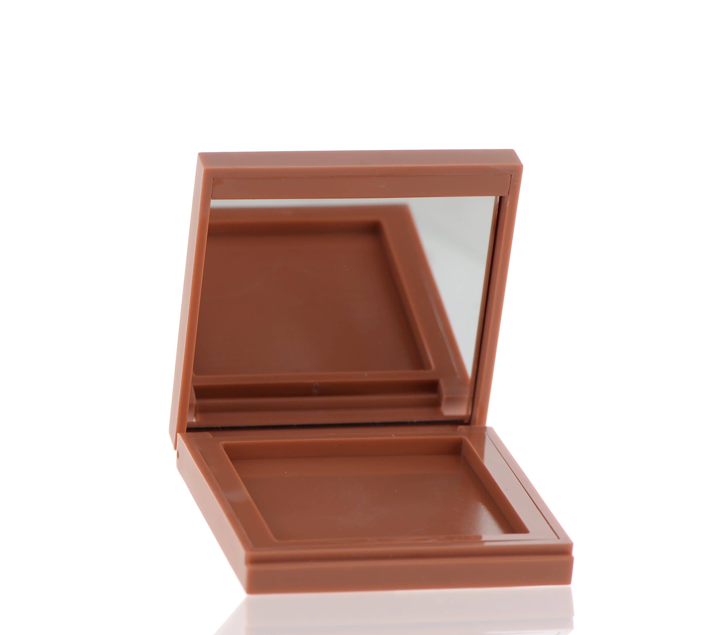 The image displays the APG Packaging 0.0oz ABS Compact, model APG-O7CO88A. The compact features a sleek, round design with a smooth, glossy black finish. It appears to be closed, showing its polished exterior and the seamless hinge along one side. The compact is simple yet elegant, with no additional markings or textures visible on its surface.