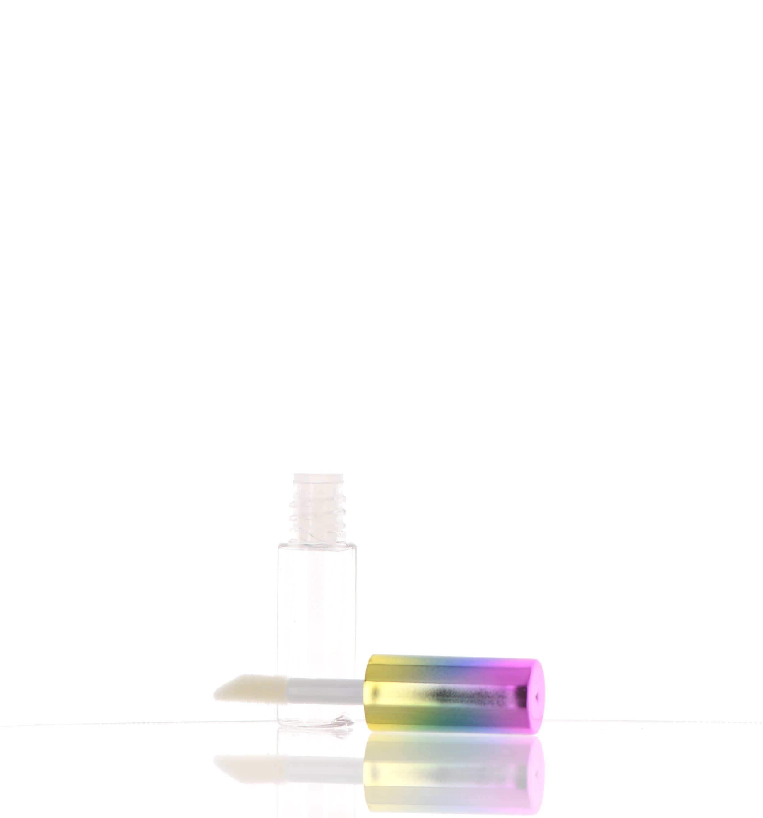 The image shows the APG Packaging 0.2oz PP Lip Gloss Tube. The tube has a sleek, cylindrical design with a clear body that allows the contents to be visible. It features a smooth, glossy finish and a white cap that appears to be screw-on. The overall design is minimalist and functional, making it easy to see the product inside and apply the lip gloss.