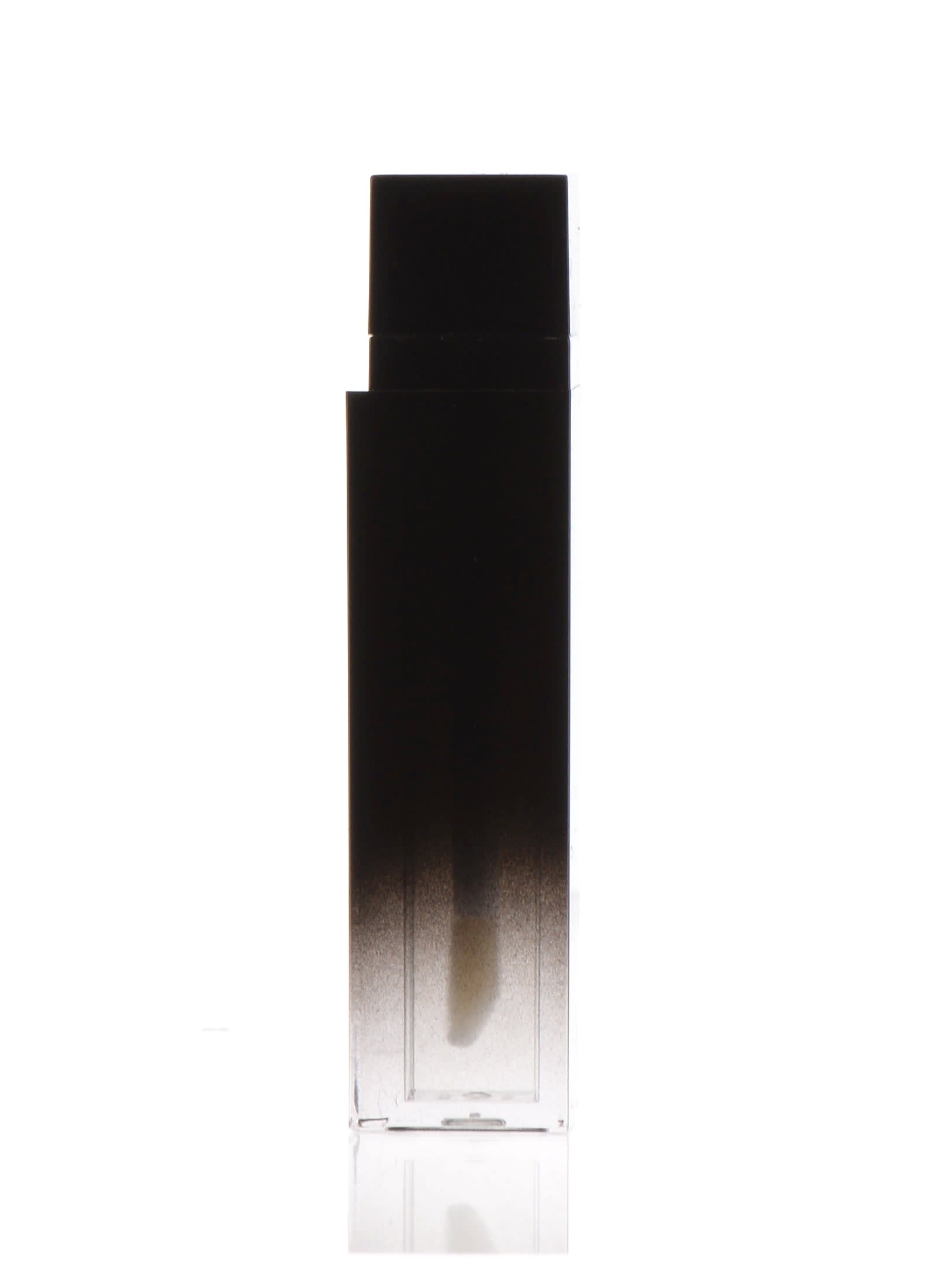 The image shows the APG Packaging 0.3oz Mixed Material Lip Gloss Tube (APG-LH1953). The tube is cylindrical with a transparent body, allowing the product inside to be visible. It has a metallic cap that appears to be either silver or chrome in color, providing a sleek and modern look. The overall design is compact and elegant, suitable for cosmetic use.