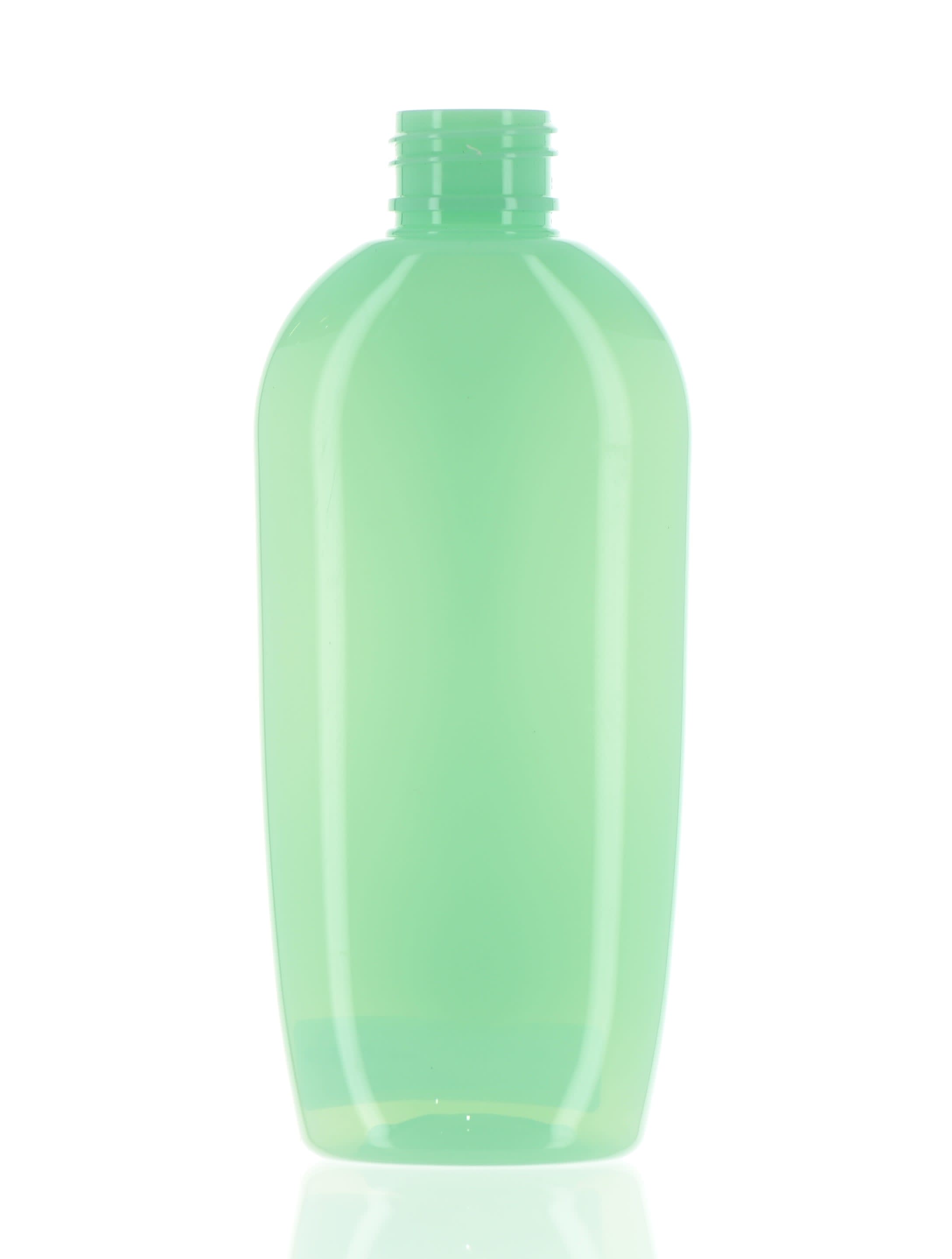 The image shows the APG Packaging 5.1oz PET Bottle (APG-24150-24-410). It is a clear, cylindrical plastic bottle with a smooth surface and a wide neck, designed for easy pouring or dispensing. The bottle has a standard screw cap closure, which is not shown in the image. The overall design is sleek and modern, suitable for various liquid products. 