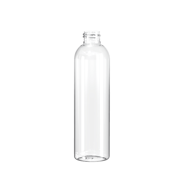 The image shows the Resilux 33.8oz PET Bottle (B1000E46). It is a clear, cylindrical plastic bottle with a smooth surface and a standard screw cap opening at the top. The bottle is empty and stands upright, displaying its transparent material which allows the contents to be visible when filled. The overall design is simple and functional, suitable for various liquid products.