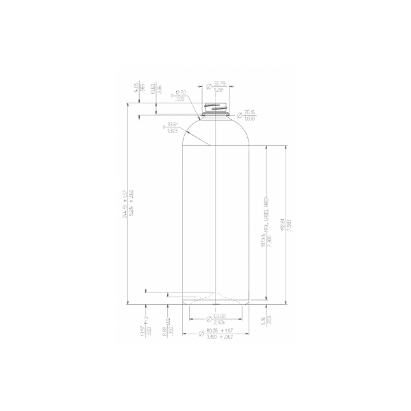 33.8oz 28-400 PET Round Bottle