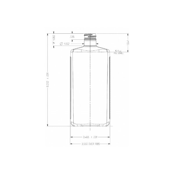 The image shows a clear, cylindrical 16.0 oz PET bottle from Resilux. The bottle has a smooth, transparent surface and a standard screw neck opening. The simplicity of the design makes it versatile for various liquid products. The bottle is empty and displayed against a plain white background.