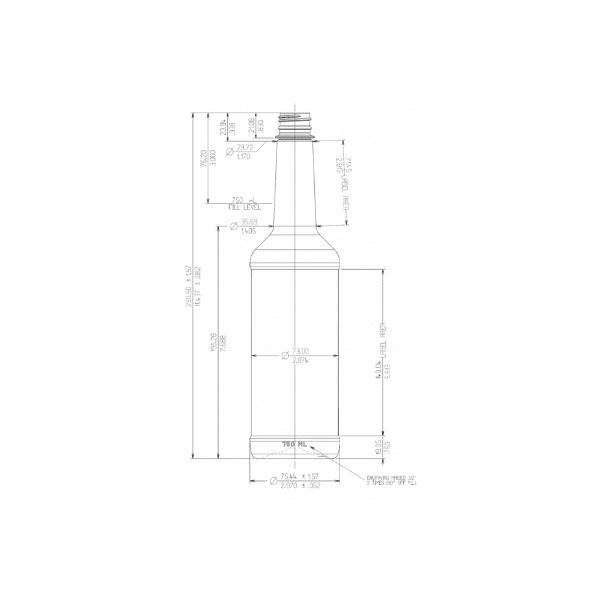 25.4oz 28-Kerr PET Bevel Bottle