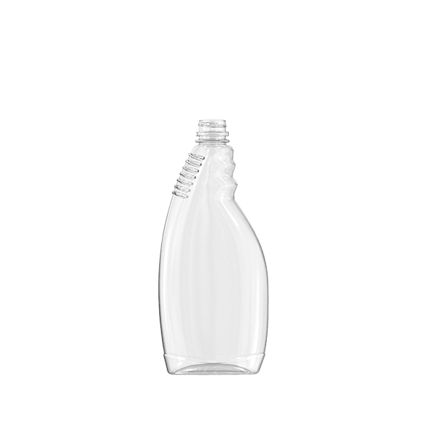The image features the Resilux 22.0oz PET Bottle (A220E05). The bottle has a clear, cylindrical shape with smooth, transparent plastic. It has a slightly tapered neck leading up to a standard screw cap opening. The bottle is empty and stands upright against a plain white background, allowing the viewer to see its clean lines and simple design.