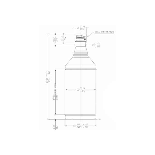 32oz 28-410 PET Bevel Bottle