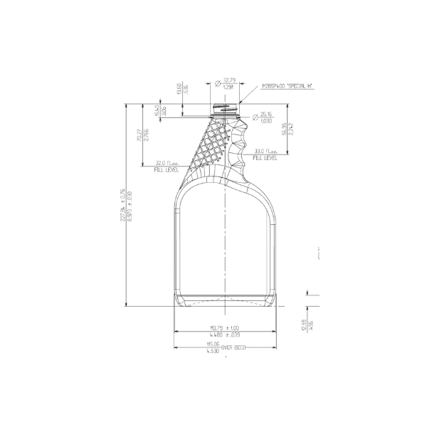 The image shows a clear, cylindrical plastic bottle with a smooth surface and a narrow neck. The bottle is empty and has a screw-top opening. It is displayed against a plain white background. This product is the Resilux 32.0oz PET Bottle (A320E21).