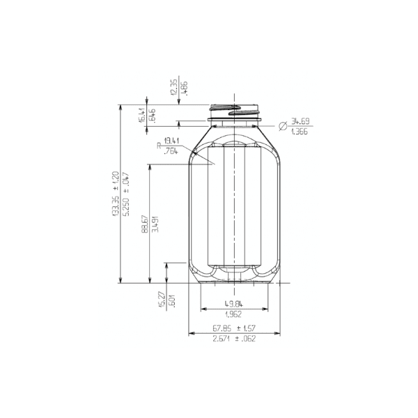 8oz 38-400 PET Oval Bottle