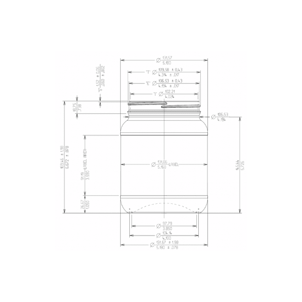 The image displays a clear, cylindrical plastic jar with a wide-mouth opening and no visible markings or labels. The jar has a smooth surface and features a screw-top neck designed for a compatible lid. This is the Resilux 64.0oz PET Jar (A640E0V).