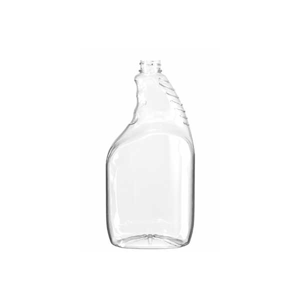 The image shows a clear, cylindrical plastic bottle with a screw-top cap. The bottle has a smooth surface and a wide mouth, making it suitable for storing liquids. The product name is "Resilux 40.0oz PET Bottle."