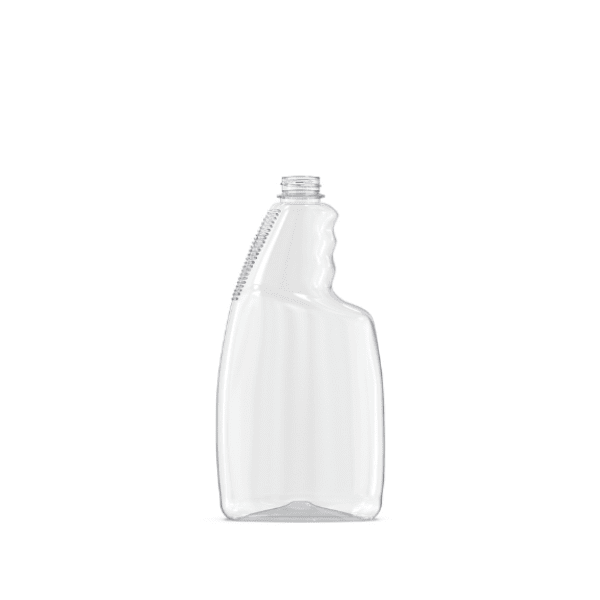 The image shows the Resilux 22.0oz PET Bottle (A220E28). This is a clear, cylindrical plastic bottle with a smooth surface and no label. The bottle has a standard screw neck finish suitable for a cap. The overall design is sleek and simple, with a slight taper towards the top. The bottle appears to be empty and is designed for containing liquids.
