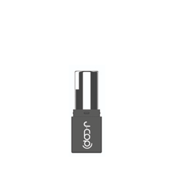 The image features the JCOP 0.1oz ABS Lip Stick. The lip stick is encased in a sleek, cylindrical tube with a smooth, matte black finish. The cap is slightly tapered towards the top, providing a modern, elegant look. The base of the tube is flat, allowing the lip stick to stand upright. The overall design is minimalistic and sophisticated.