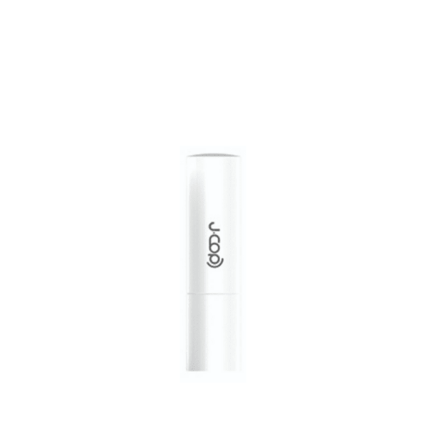 The image shows the JCOP 0.1oz ABS Lip Stick container. It is a sleek, cylindrical tube with a smooth, glossy finish. The body of the tube is primarily black, with a silver band near the top that separates the cap from the base. The cap is also black and fits snugly over the base, giving the product a minimalist and elegant appearance. The overall design is simple and modern, suitable for holding and applying lip products.