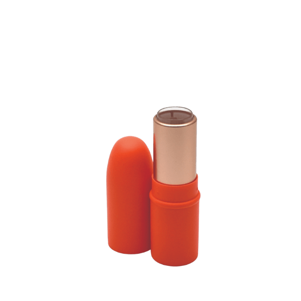 The image displays the JCOP 0.1oz ABS Lip Stick. It features a sleek, cylindrical design with a smooth, shiny surface. The lip stick case is predominantly white with a minimalist aesthetic. The cap covers the entirety of the lip stick, ensuring a clean and modern look.