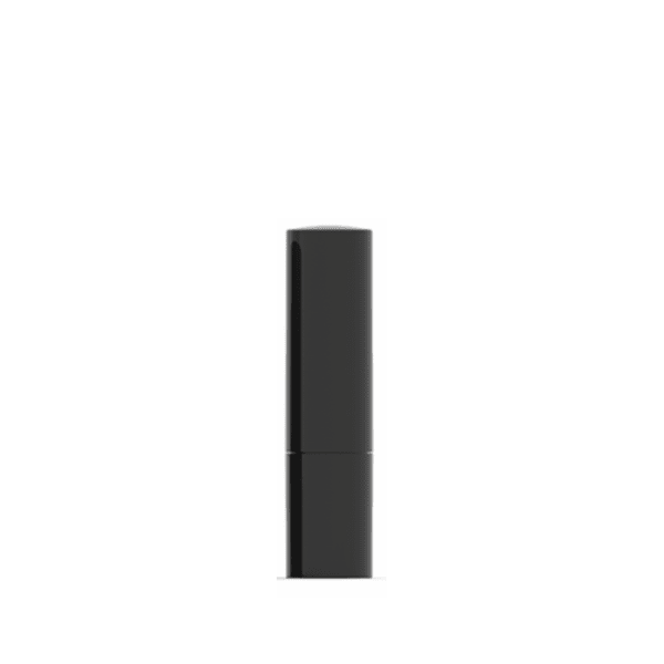 The image shows a JCOP 0.1oz ABS Lip Stick in a sleek, minimalist design. The lip stick tube is cylindrical with a glossy black finish. The cap of the tube is also black and seamlessly fits over the base, creating a uniform appearance. The JCOP branding is not visible in the image. The overall look is modern and simple, suitable for a variety of cosmetic applications.