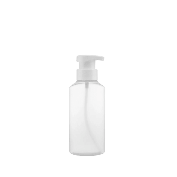 The image features the APG Packaging 0.0oz Bottle APG-800-AA-30-410. The bottle is cylindrical with a smooth, transparent body, and a flat base. The neck of the bottle is narrow and designed to fit a 30-410 cap. The overall design is sleek and minimalistic, suitable for holding various liquid products.