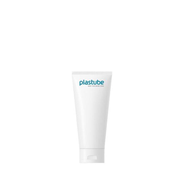 The image depicts the Plastube 1.0oz LDPE Tube (1oz Monomaterial Tube). This is a small, cylindrical plastic tube designed for packaging. The tube is white with a smooth, glossy finish and has a flat, circular cap at one end. The tube appears to be empty and is displayed against a plain white background.