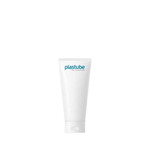 The image shows a white cylindrical tube with a smooth, glossy surface. The tube has a screw-on cap at one end, which appears to be the same color and material as the tube itself. The product is identified as the "Plastube 1.0oz HDPE Tube." The design is simple and clean, without any visible labels or branding on the tube. This type of packaging is typically used for cosmetic or personal care products.