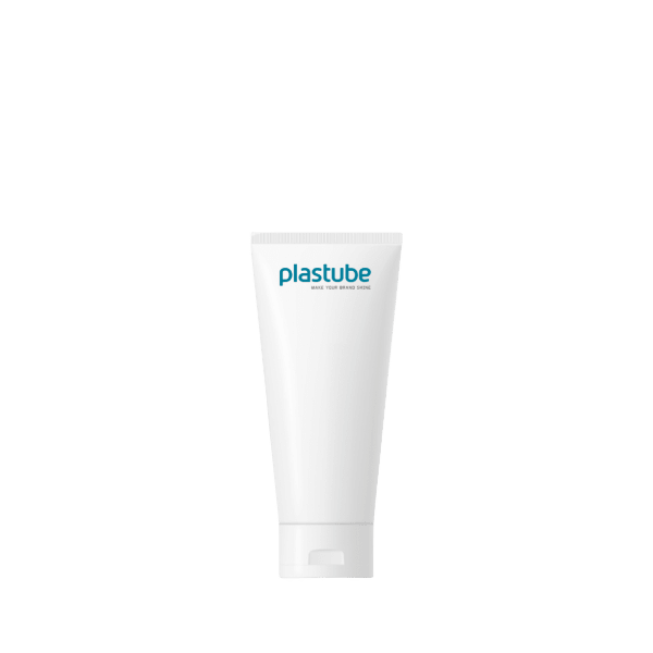 The image features the Plastube 2.0oz HDPE Tube. It is a sleek, cylindrical tube with a smooth surface and a minimalist design. The tube is white and capped with a matching white screw-on cap. The overall appearance is clean and modern, suitable for various cosmetic or personal care products. 