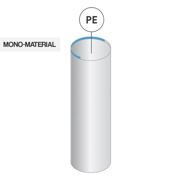 The image depicts the Plastube 4.0oz HDPE Tube, a sleek cylindrical container made from high-density polyethylene (HDPE). The tube is predominantly white with a smooth, glossy finish and features a well-defined, flat cap at one end. This product is designed for containing and dispensing various types of creams, lotions, or gels. The overall design is clean and minimalist, creating a professional and modern appearance.